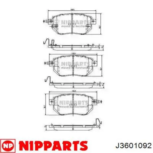 Передние тормозные колодки J3601092 Nipparts