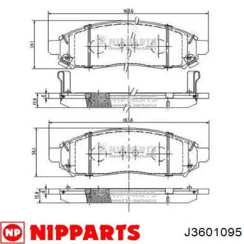 J3601095 Nipparts колодки тормозные передние дисковые