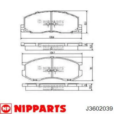 Колодки тормозные передние дисковые NIPPARTS J3602039