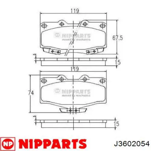 Передние тормозные колодки J3602054 Nipparts