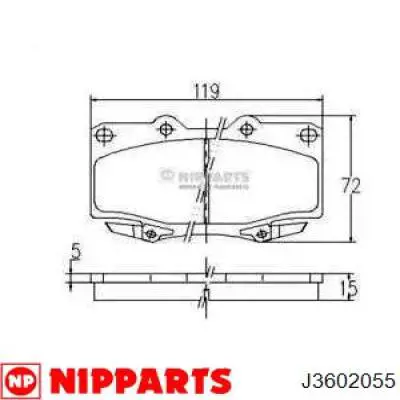 Передние тормозные колодки J3602055 Nipparts