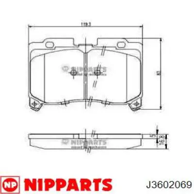 Передние тормозные колодки J3602069 Nipparts