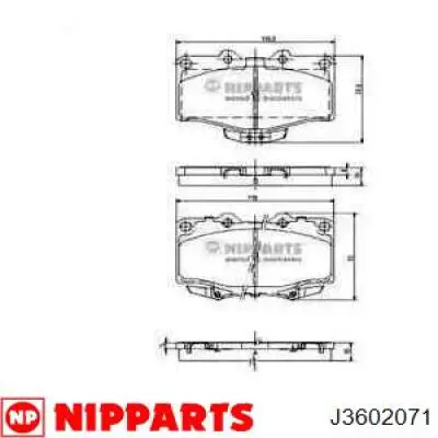 J3602071 Nipparts колодки тормозные передние дисковые
