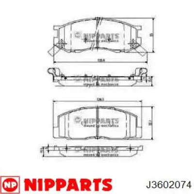 Колодки гальмівні передні, дискові J3602074 Nipparts