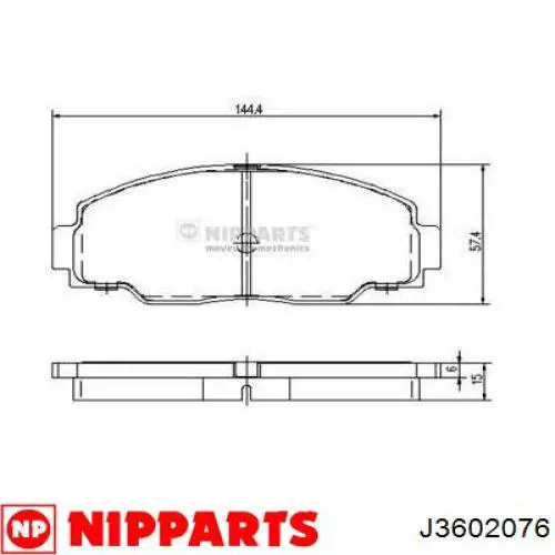 Купить J3602076 Nipparts Колодки тормозные