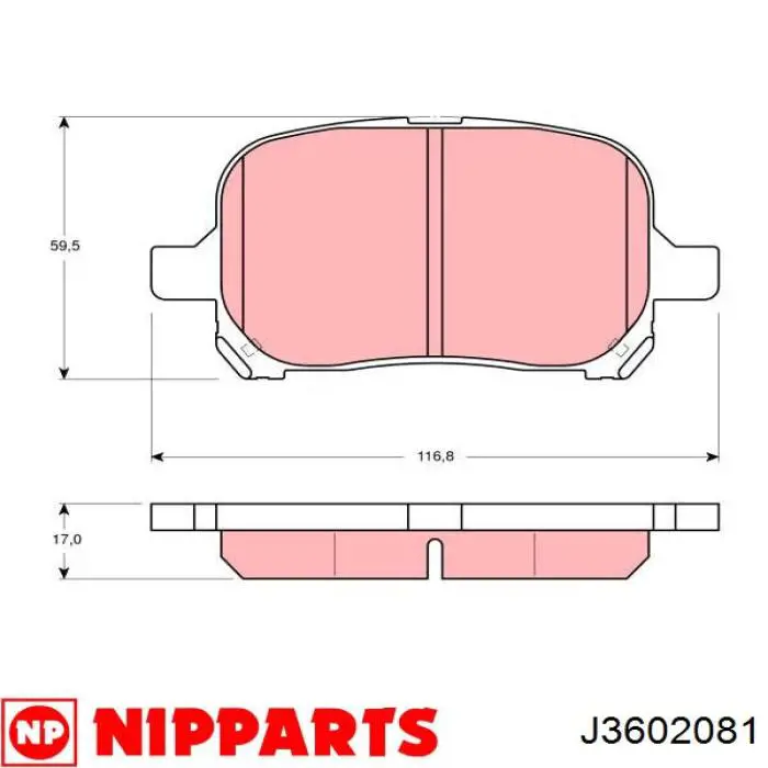 Pastillas de freno delanteras J3602081 Nipparts