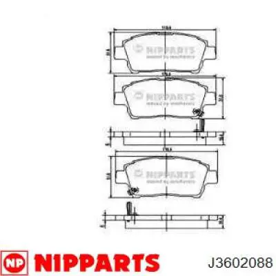 Купить J3602088 Nipparts Колодки тормозные
