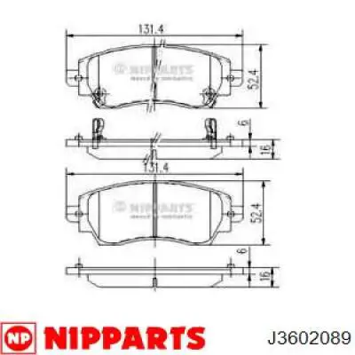 Передние тормозные колодки J3602089 Nipparts