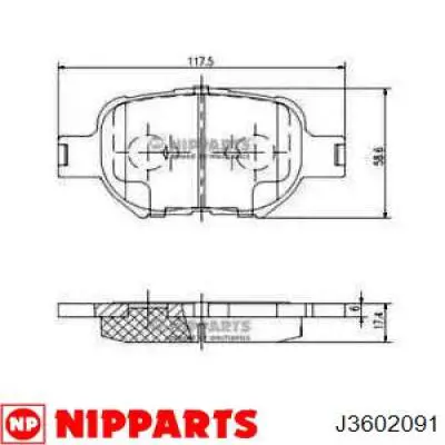 Передние тормозные колодки J3602091 Nipparts