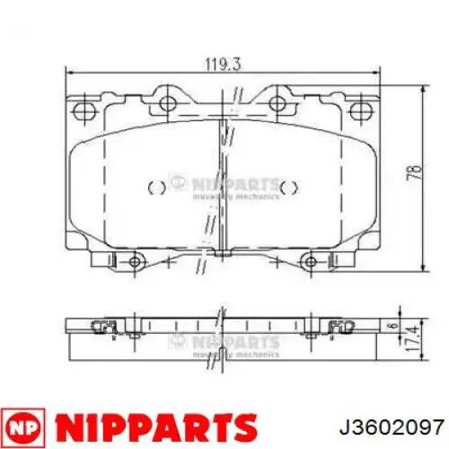 Передние тормозные колодки J3602097 Nipparts