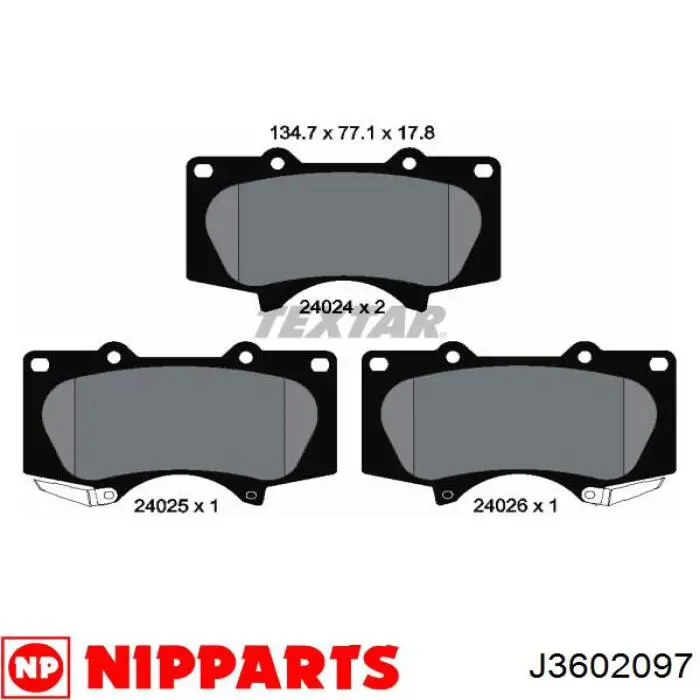 Колодки Nipparts J3602097 цена, от 25.70 USD