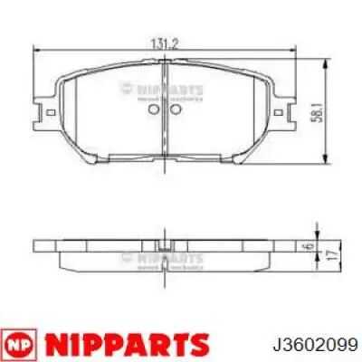 Купить J3602099 Nipparts Колодки тормозные
