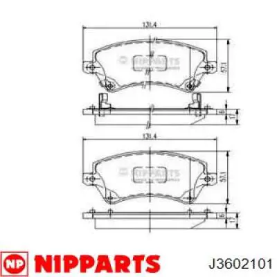 J3602101 Nipparts колодки тормозные передние дисковые