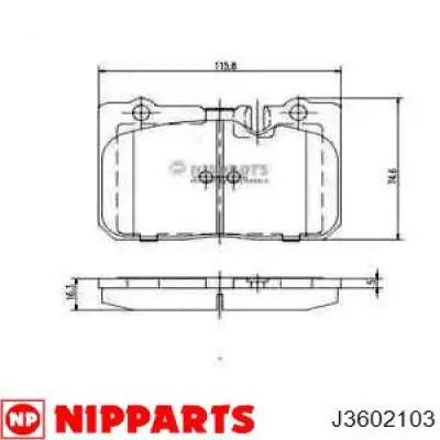 Передние тормозные колодки J3602103 Nipparts