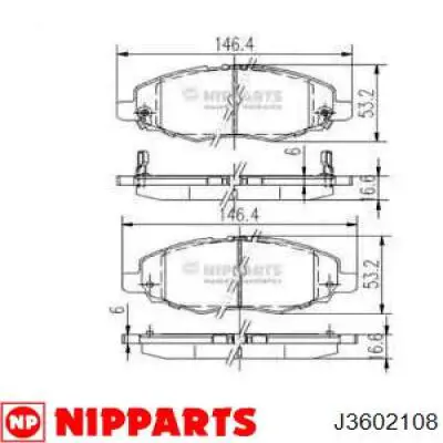 J3602108 Nipparts колодки тормозные передние дисковые