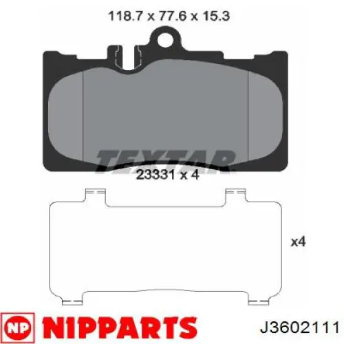 Передние тормозные колодки J3602111 Nipparts