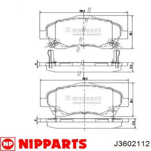 Передние тормозные колодки J3602112 Nipparts