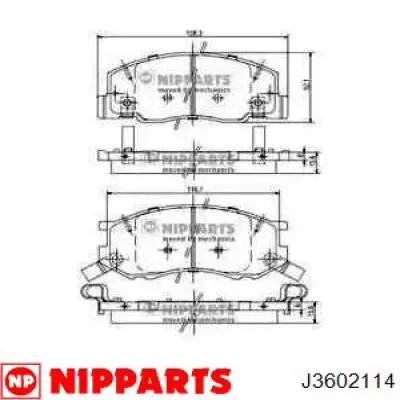 Передние тормозные колодки J3602114 Nipparts