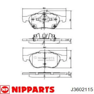 J3602115 Nipparts колодки тормозные передние дисковые