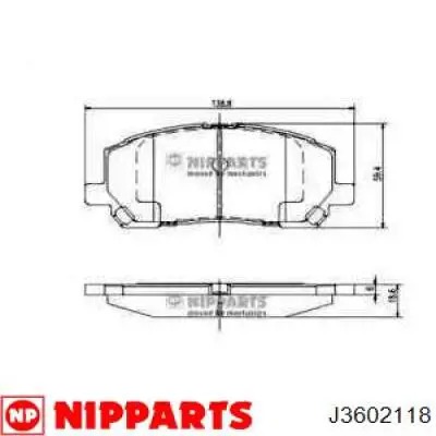 Передние тормозные колодки J3602118 Nipparts