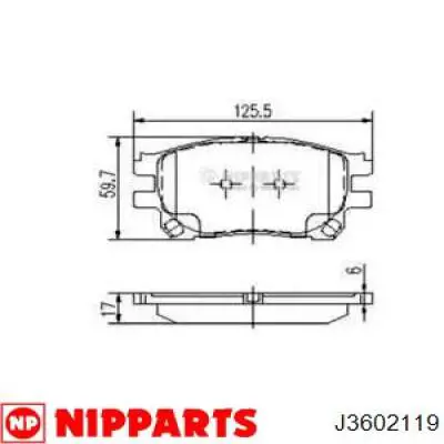 Передние тормозные колодки J3602119 Nipparts