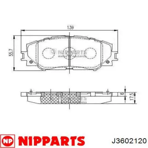 J3602120 Nipparts колодки тормозные передние дисковые