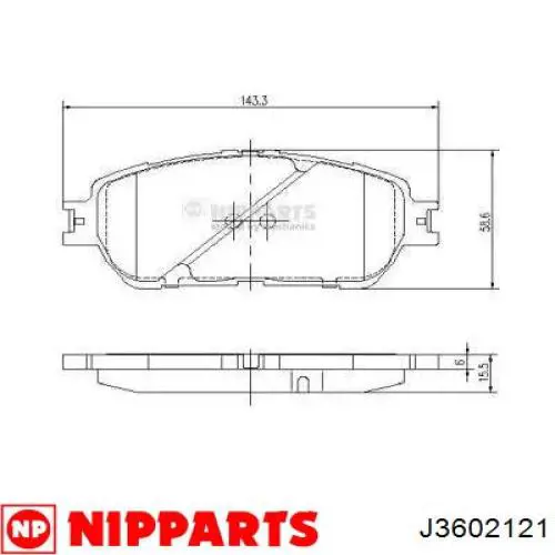 Передние тормозные колодки J3602121 Nipparts