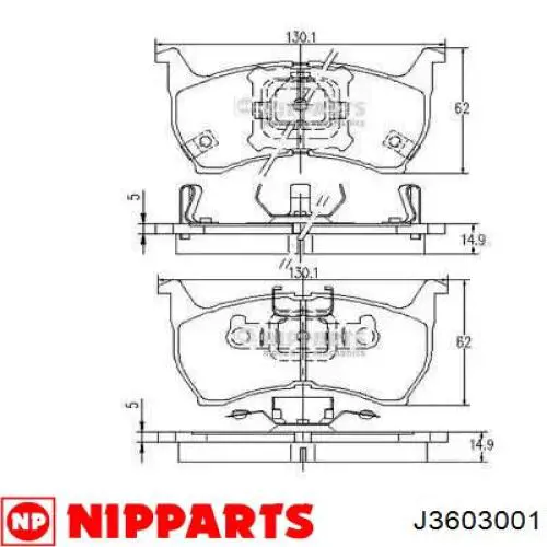 Передние тормозные колодки J3603001 Nipparts