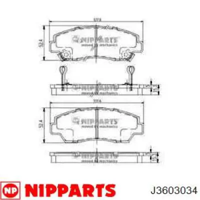 Передние тормозные колодки J3603034 Nipparts