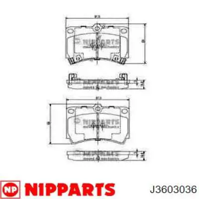 J3603036 Nipparts колодки тормозные передние дисковые