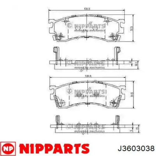 J3603038 Nipparts колодки тормозные передние дисковые