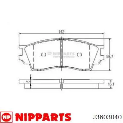 Передние тормозные колодки J3603040 Nipparts