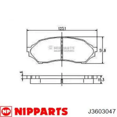 Передние тормозные колодки J3603047 Nipparts