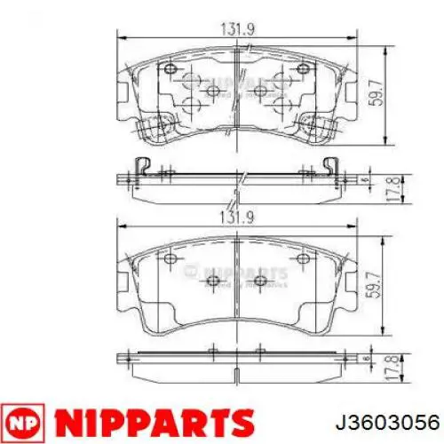 Передние тормозные колодки J3603056 Nipparts