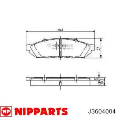 J3604004 Nipparts передние тормозные колодки