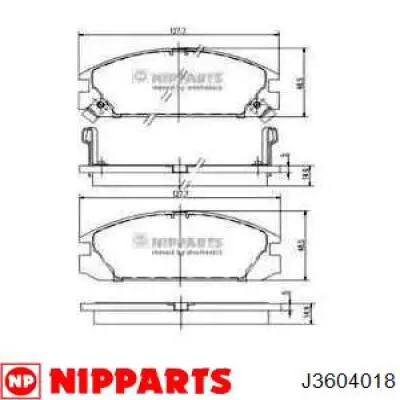 J3604018 Nipparts колодки тормозные передние дисковые