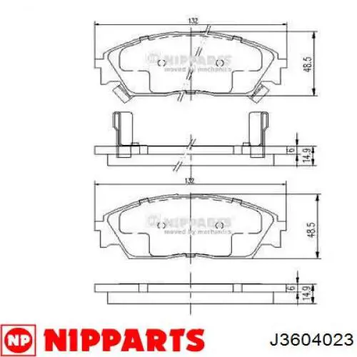 Передние тормозные колодки J3604023 Nipparts