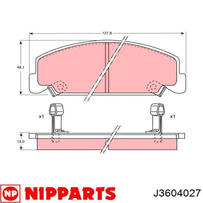 Pastillas de freno delanteras J3604027 Nipparts