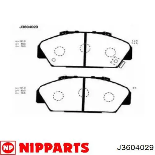 Передние тормозные колодки J3604029 Nipparts