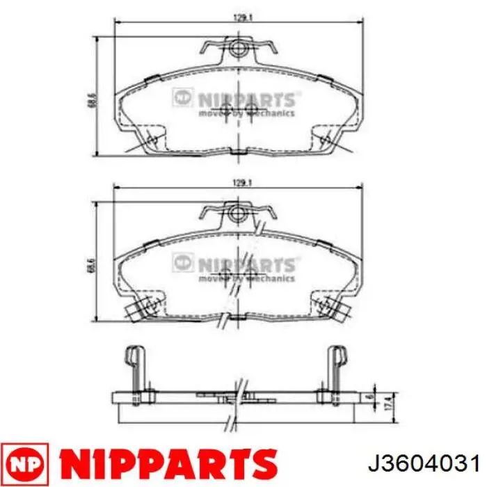 J3604031 Nipparts колодки тормозные передние дисковые