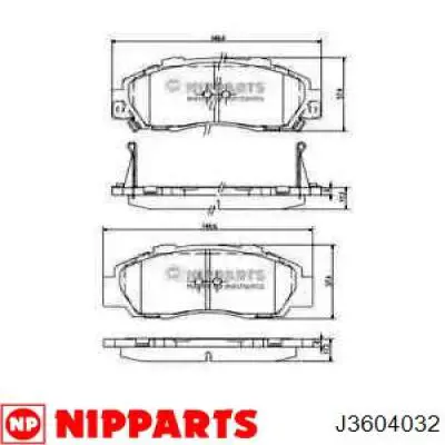 J3604032 Nipparts колодки тормозные передние дисковые