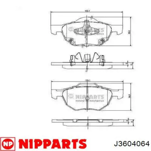 Передние тормозные колодки J3604064 Nipparts