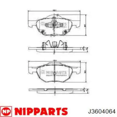 Pastillas de freno delanteras J3604064 Nipparts