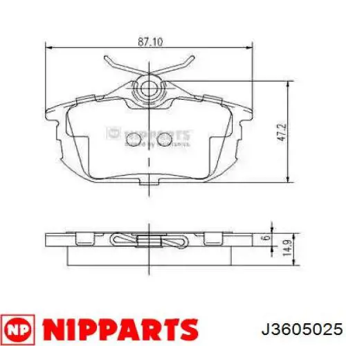 Колодки Nipparts J3605025 цена, от 12.29 USD