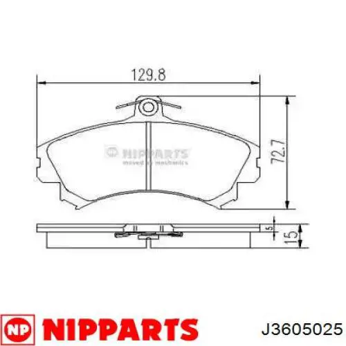 Купить J3605025 Nipparts Колодки тормозные