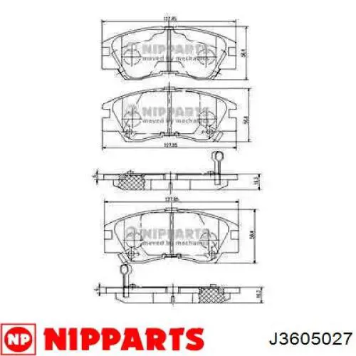 J3605027 Nipparts колодки тормозные передние дисковые