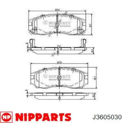 Передние тормозные колодки J3605030 Nipparts