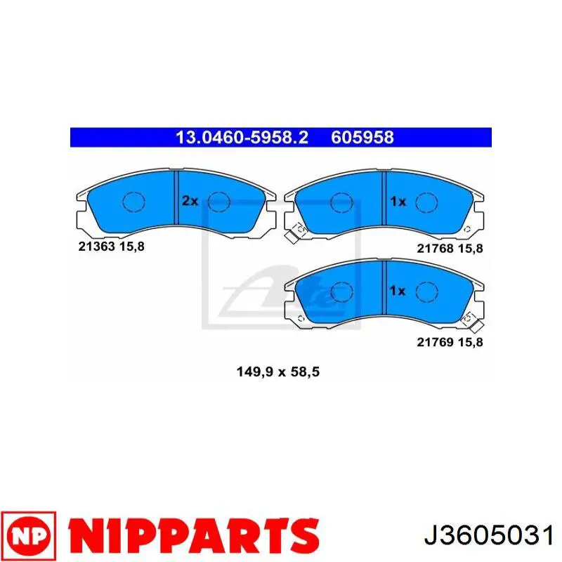 Колодки Nipparts J3605031 цена, от 27.06 USD