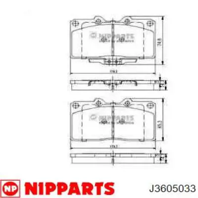 Передние тормозные колодки J3605033 Nipparts