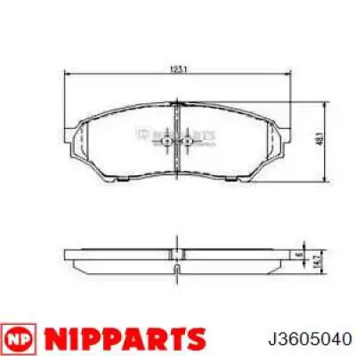 Передние тормозные колодки J3605040 Nipparts